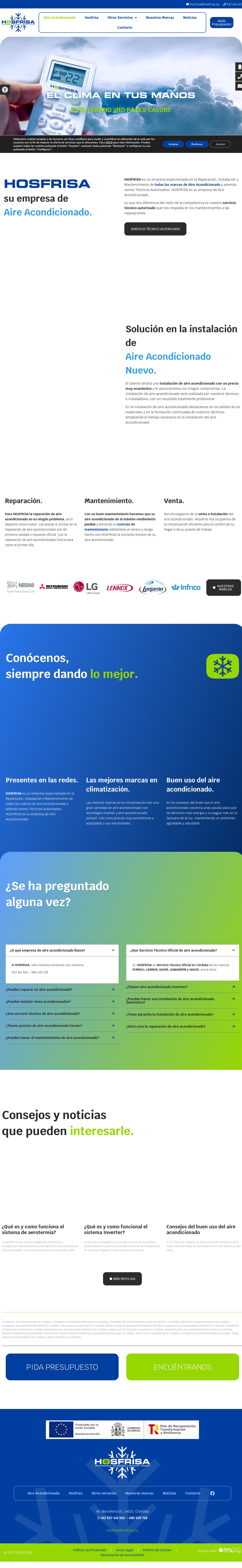 La web actual de Hosfrisa