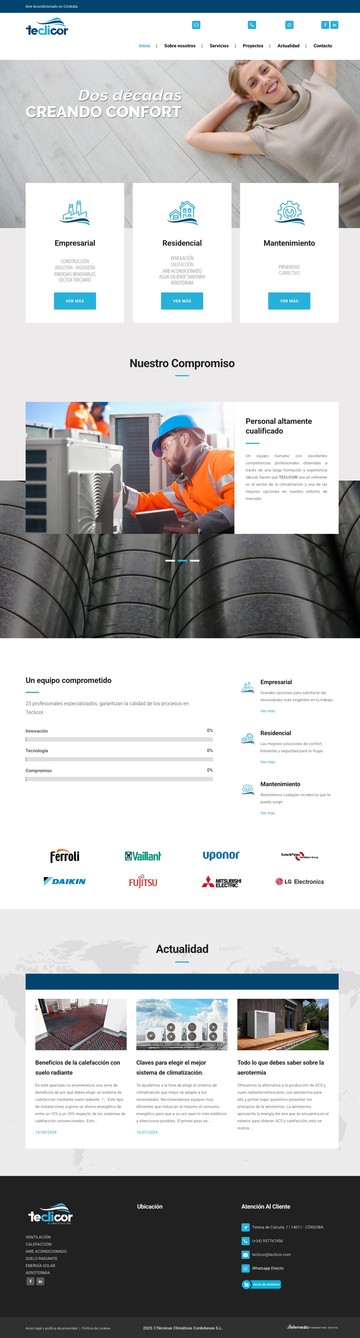 La web actual de Teclicor